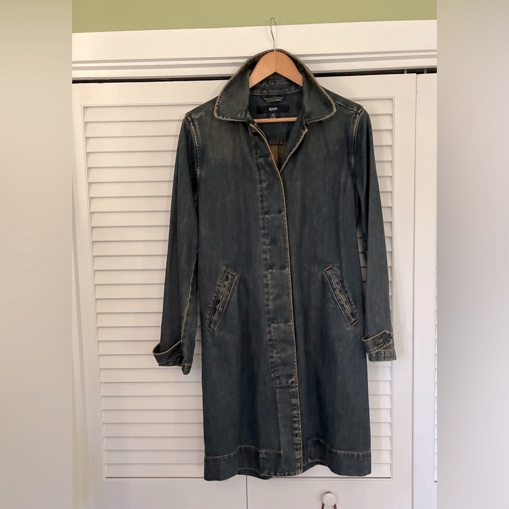 Denim long coat by Gap, great condition.